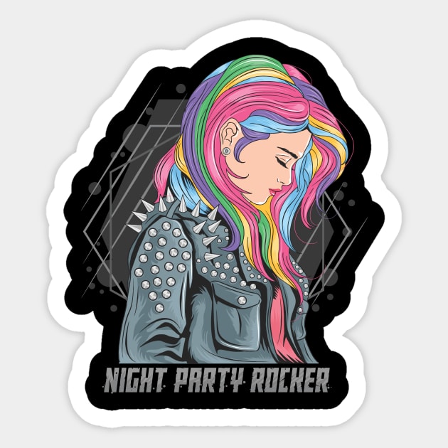 Night Party Rocker Sticker by SM Shirts